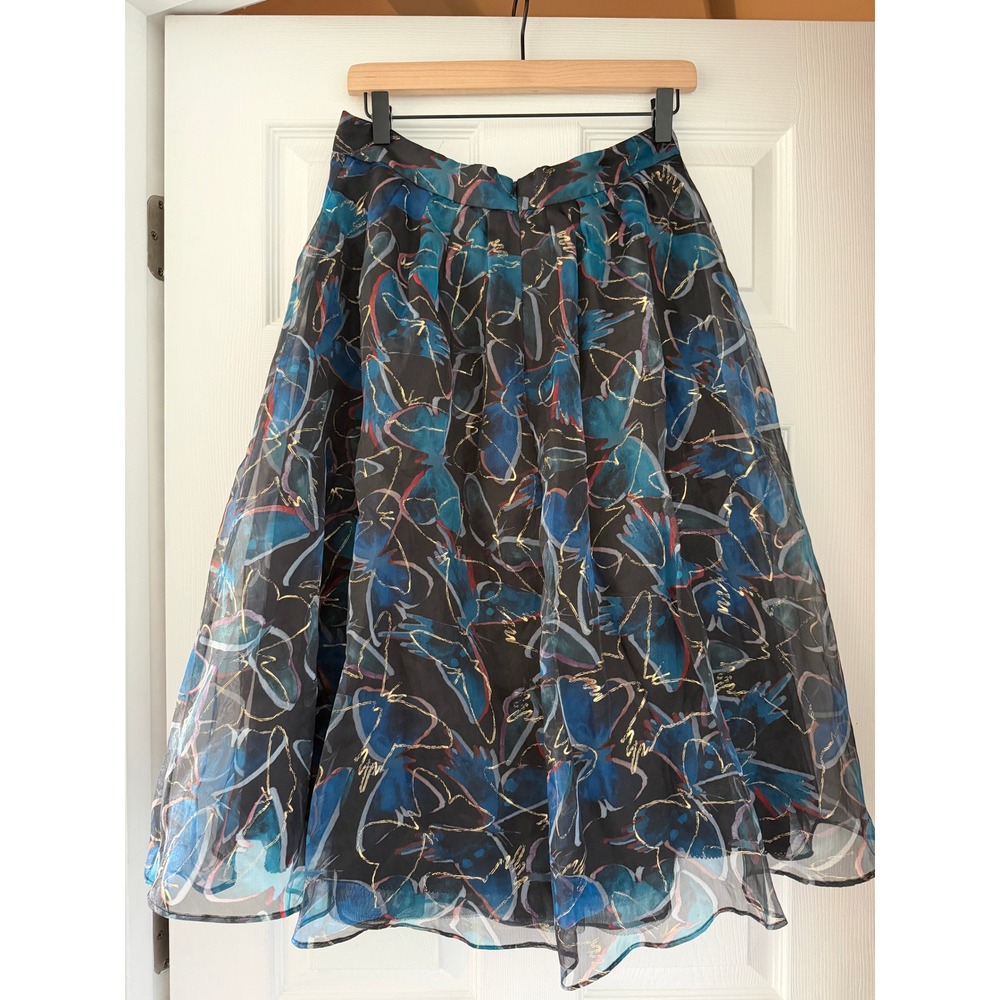 Anthropologie Moulinette Soeurs Midnight Butterfly Organza Skirt Fairycore
